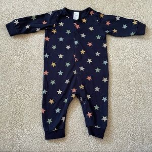 H&M Baby Stars Navy Blue Snap Romper 2-4 Months